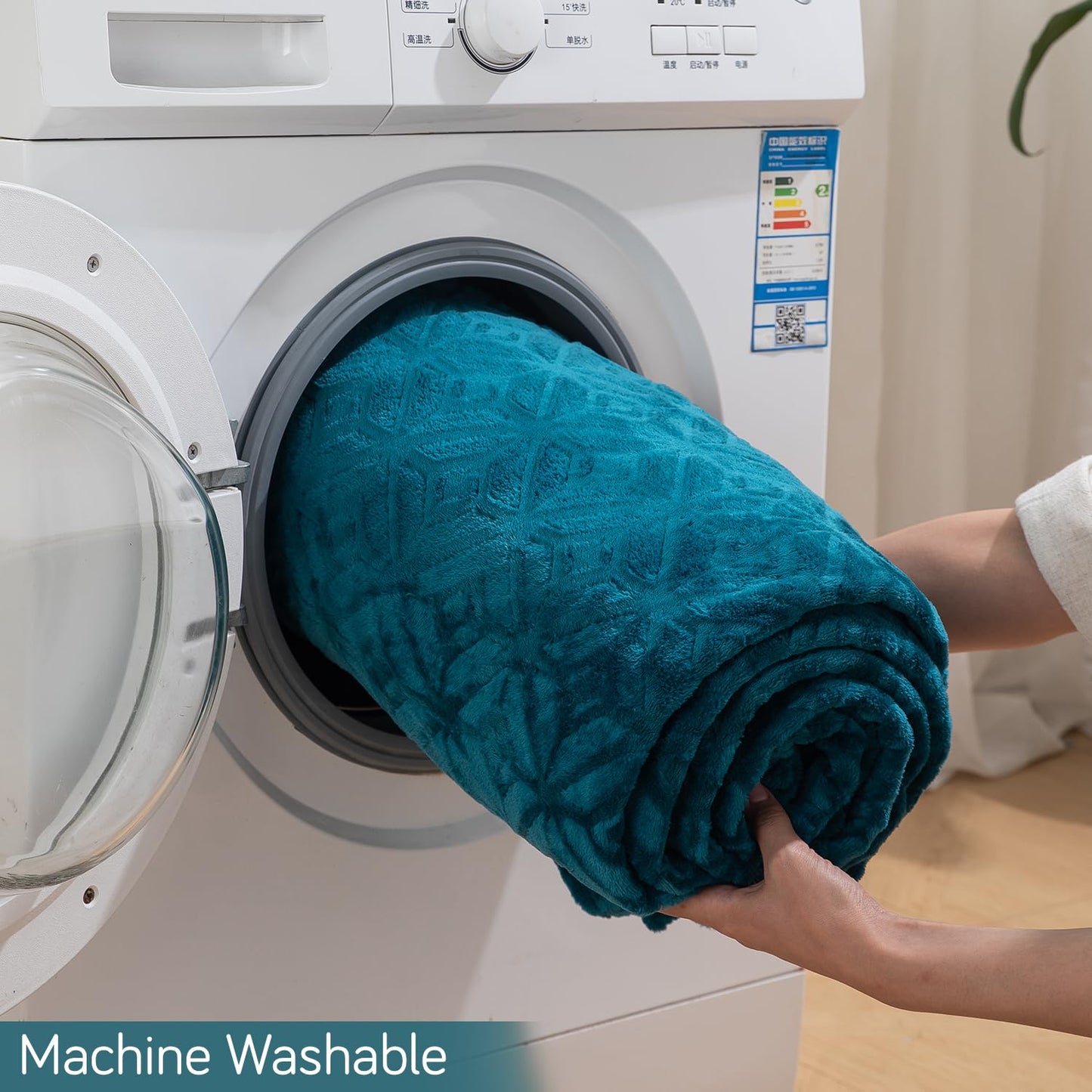 Teal Colour Warm AC Blanket Double Bed | HOKIPO