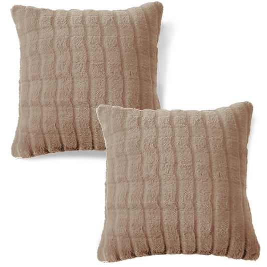 Buy cute Beige colour Zippered Plush Pillow Covers