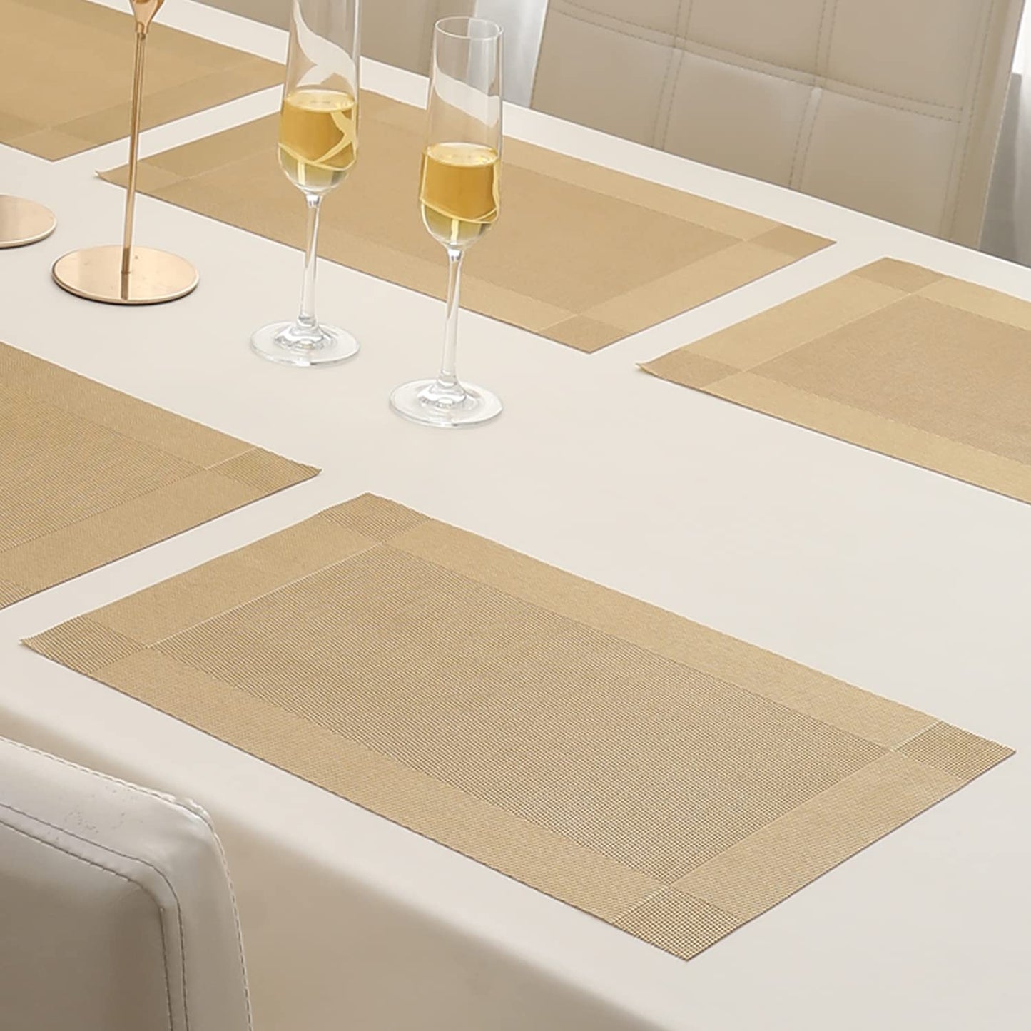 PVC Dining Table Mats, Gold