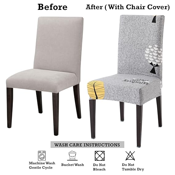 Elastic Stretchable Dining Chair Cover, Grey Trees