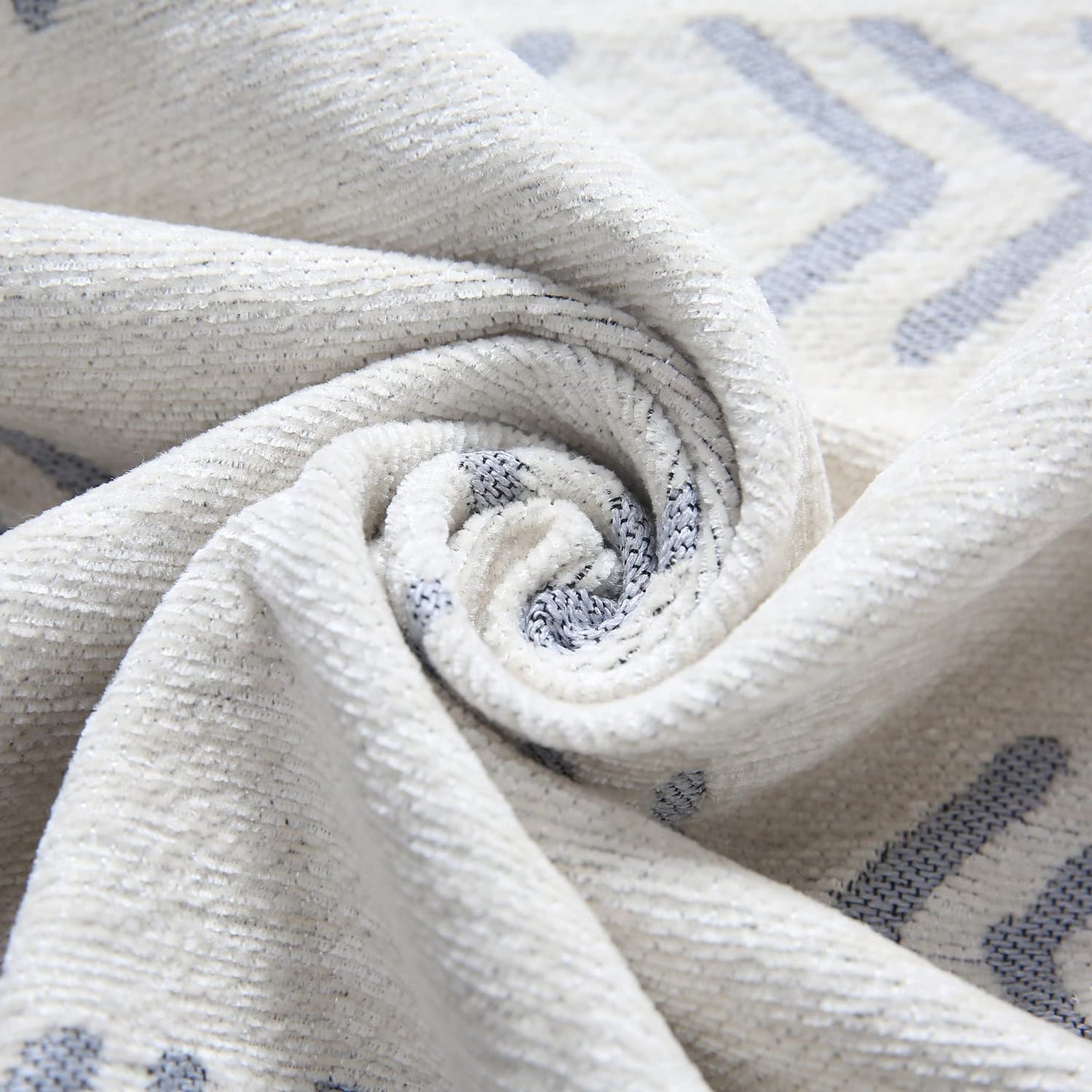 Thick, Soft and Pet Friendly Chenille Sofa Cover Throw, Off-White Aztec