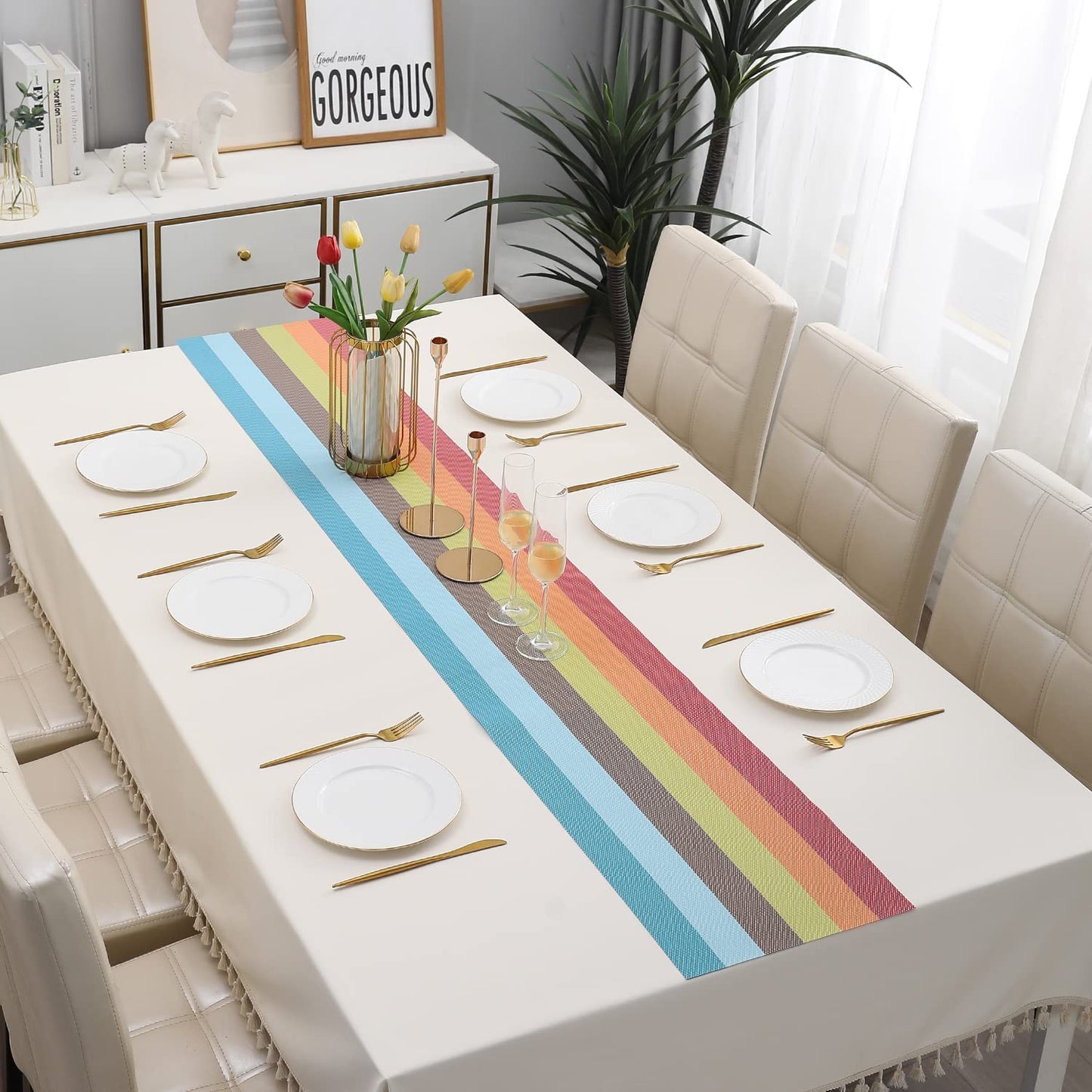 PVC Table Runner for Dinner and Coffee Table, Multicolour