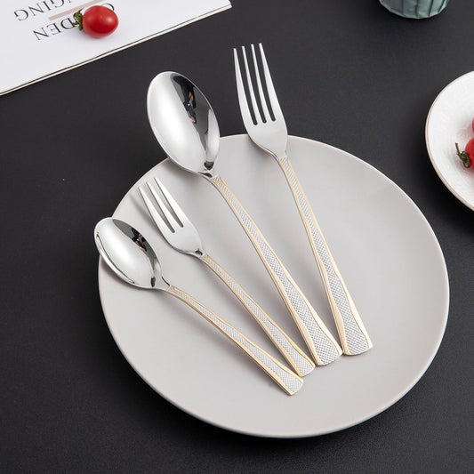 Cutlery Set of 18 / 24 Pcs Stainless Steel Flatware Set, Mirror Finish - Silverware