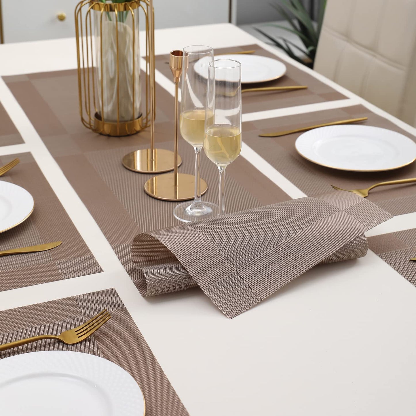 PVC Dining Table Mats, Copper Brown