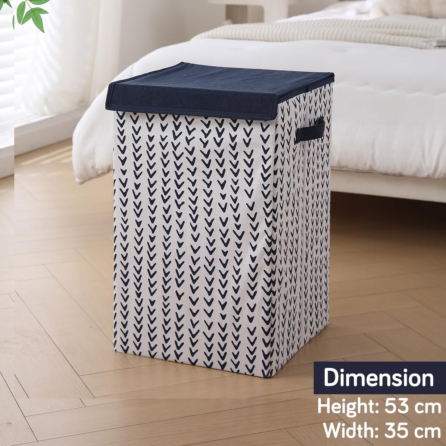 Foldable Laundry Basket for Clothes with Lid, Arrow