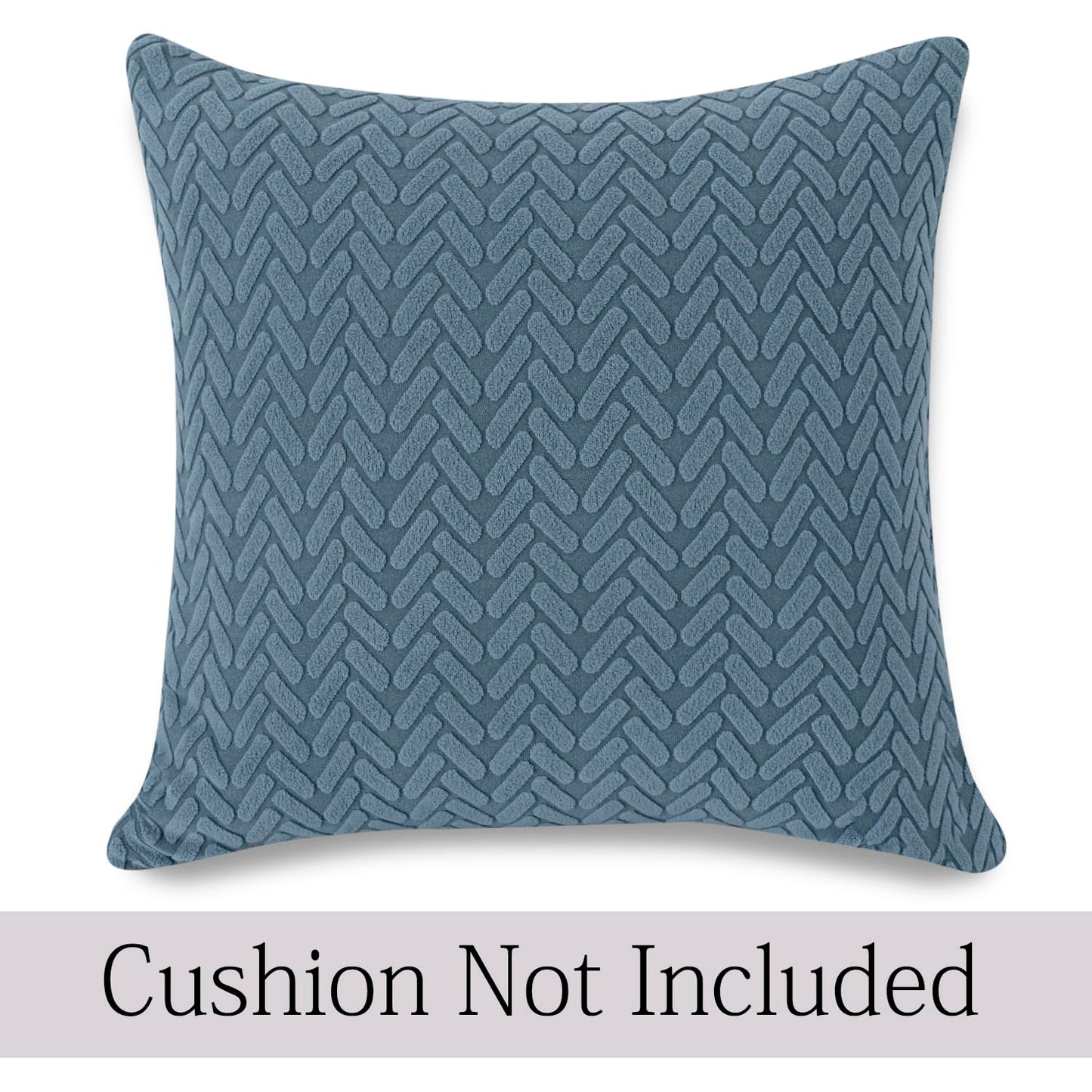 HOKIPO Jacquard Pack of 2 Sofa Cushion Cover 18x18 Inches, Dark Blue
