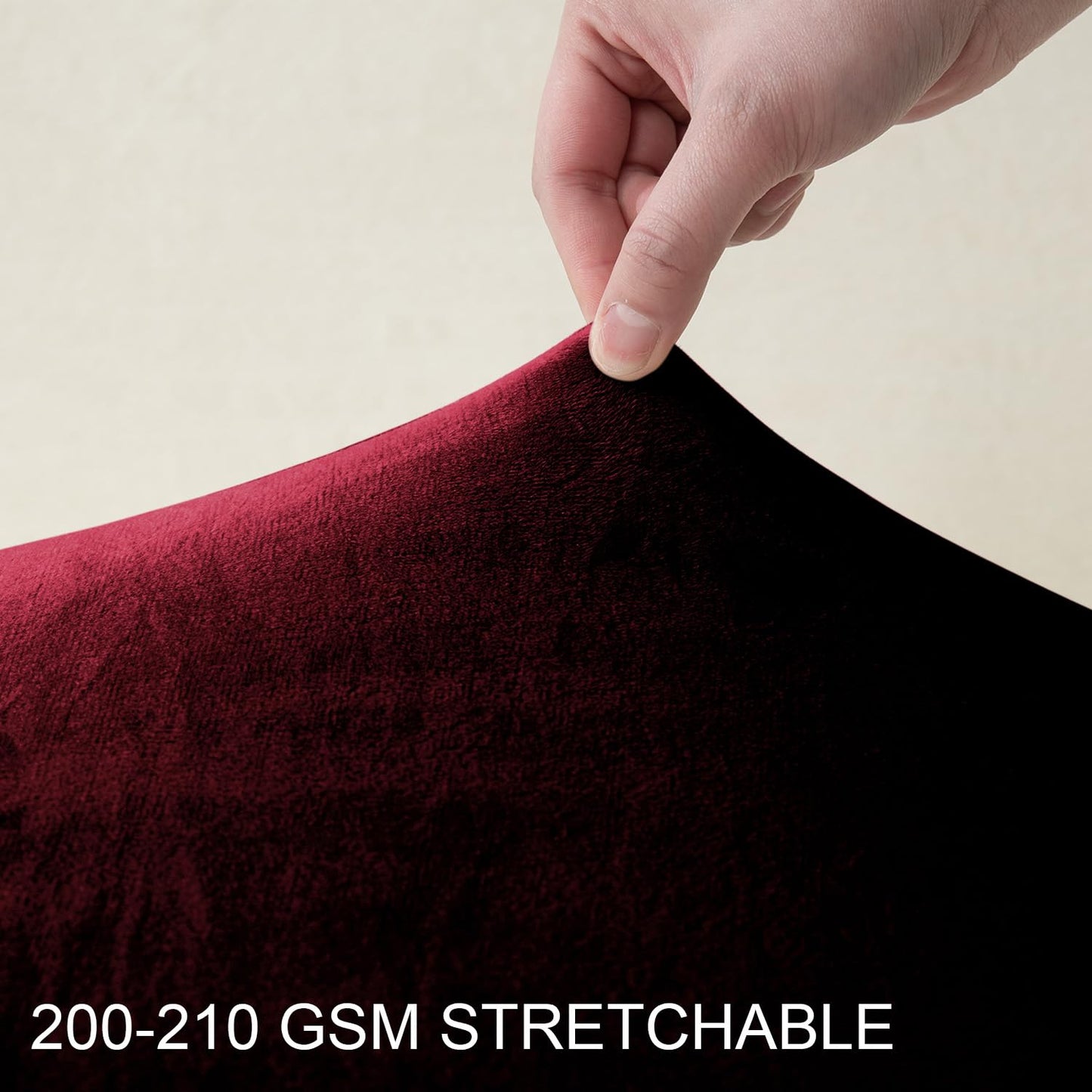 Elastic Stretchable Premium Velvet Recliner Cover, Burgundy
