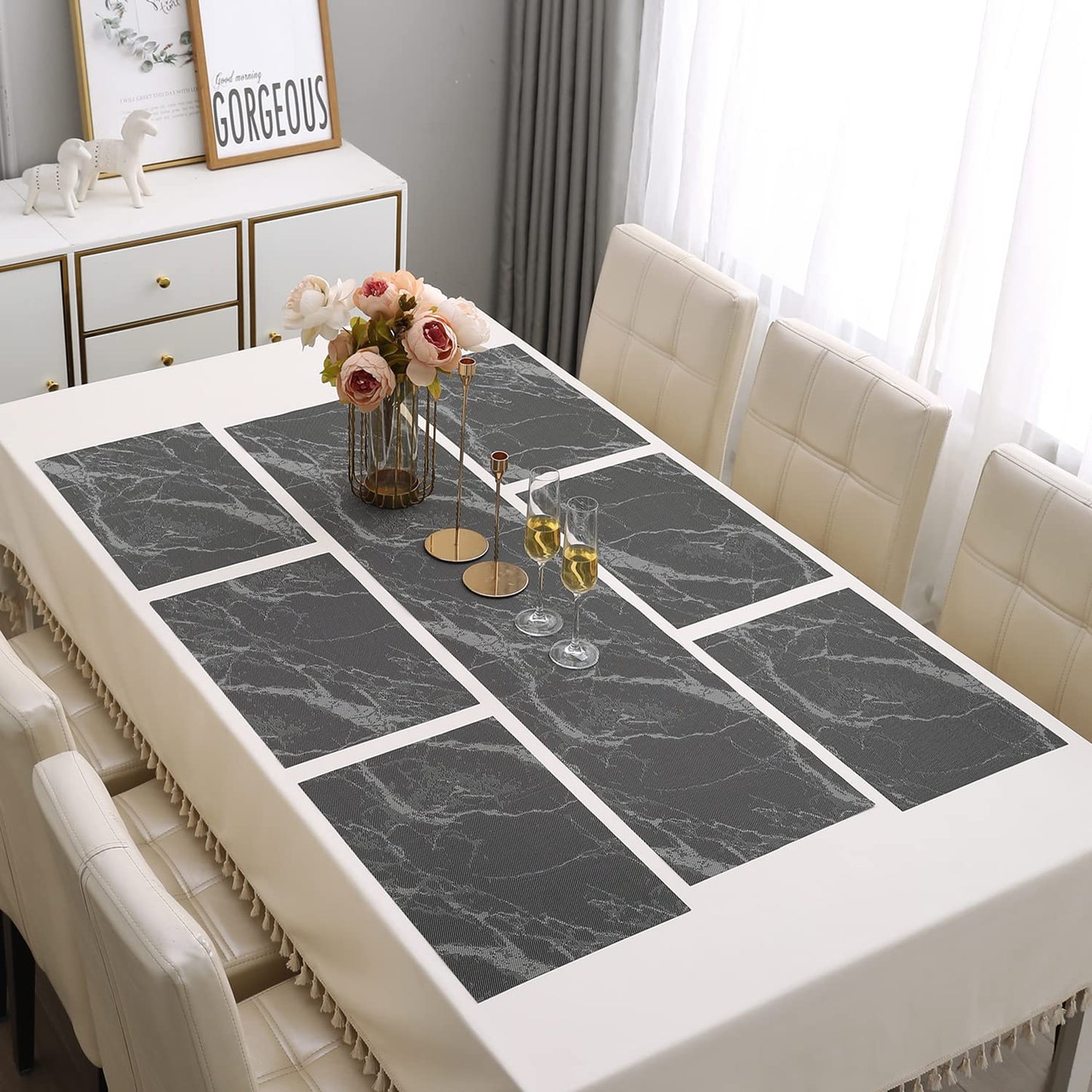 PVC Dining Table Mats, Black