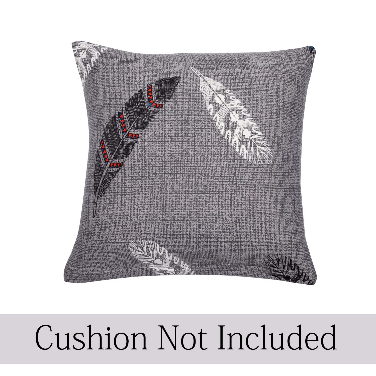 Cute grey feather print square pillow covers online