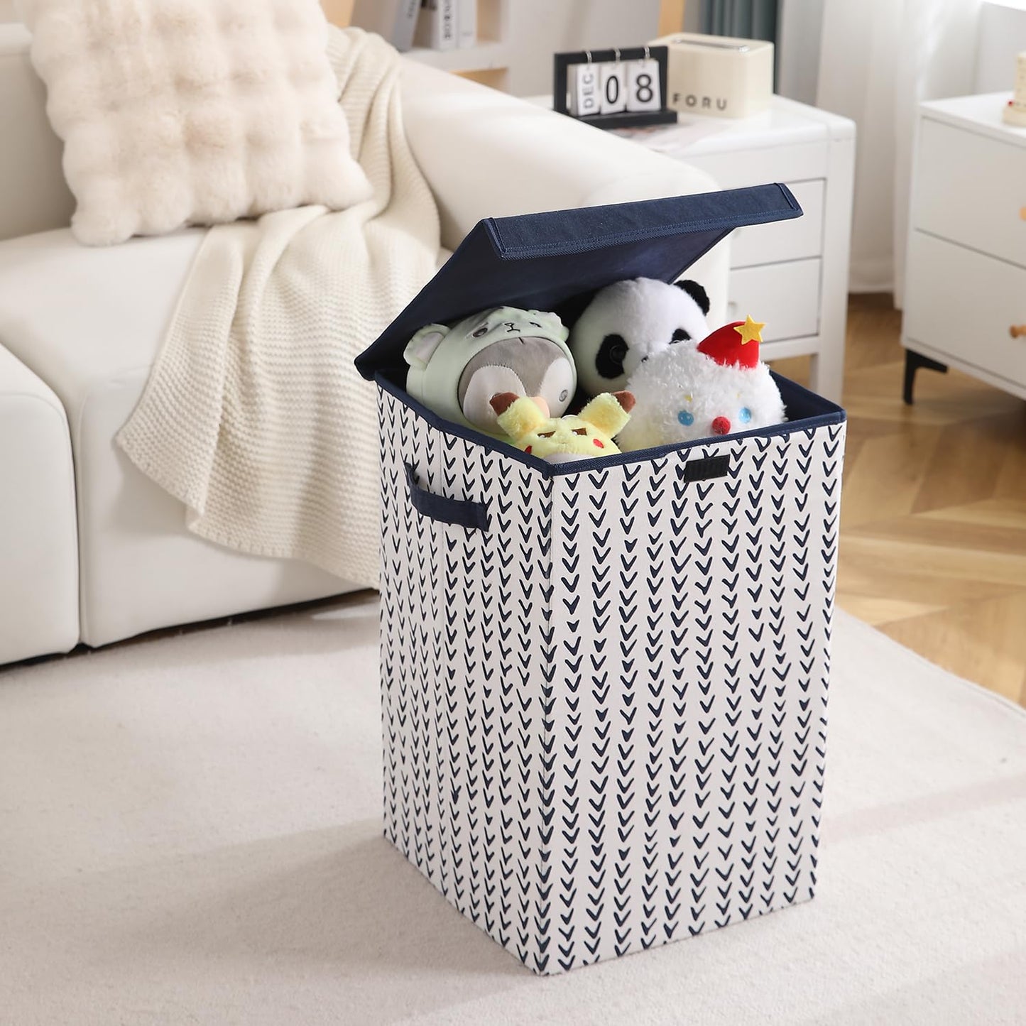 Foldable Laundry Basket for Clothes with Lid, Arrow
