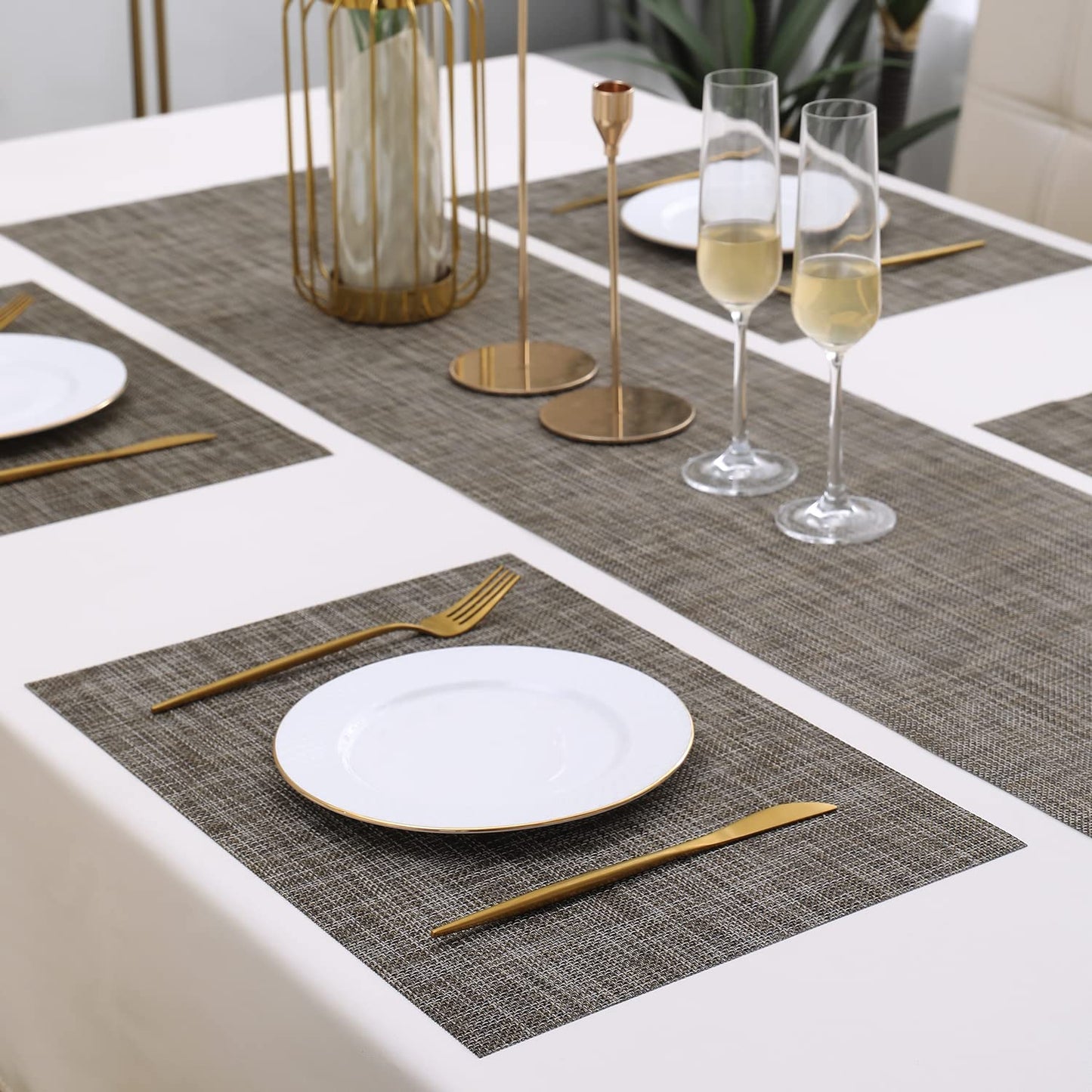 PVC Dining Table Mats, Ash Grey