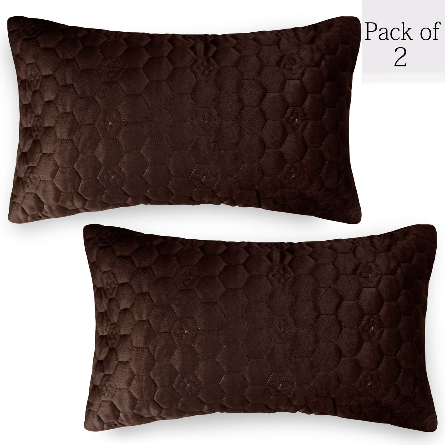 Dutch Velvet Cushion Covers Pack of 2, Coffee Brown