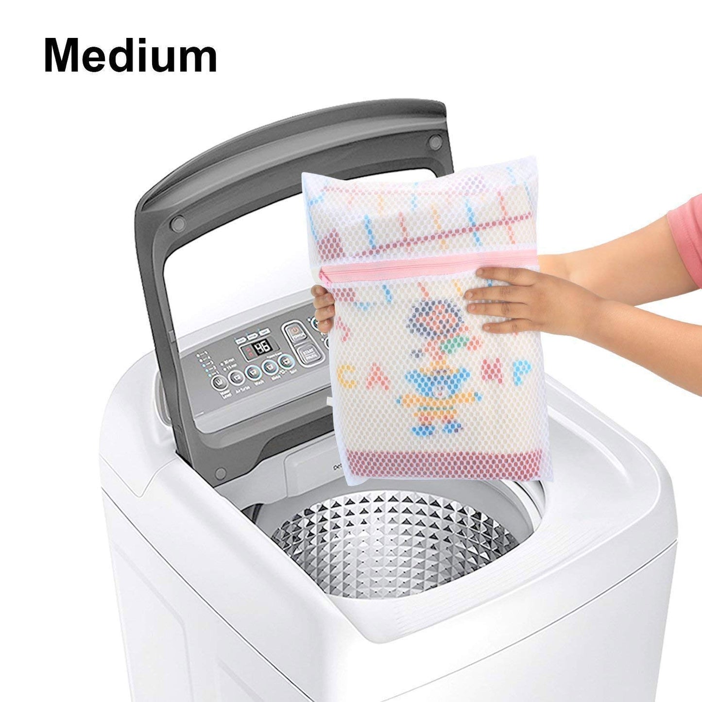 Mesh Laundry Clothes Washing Bag, 3 pack, White