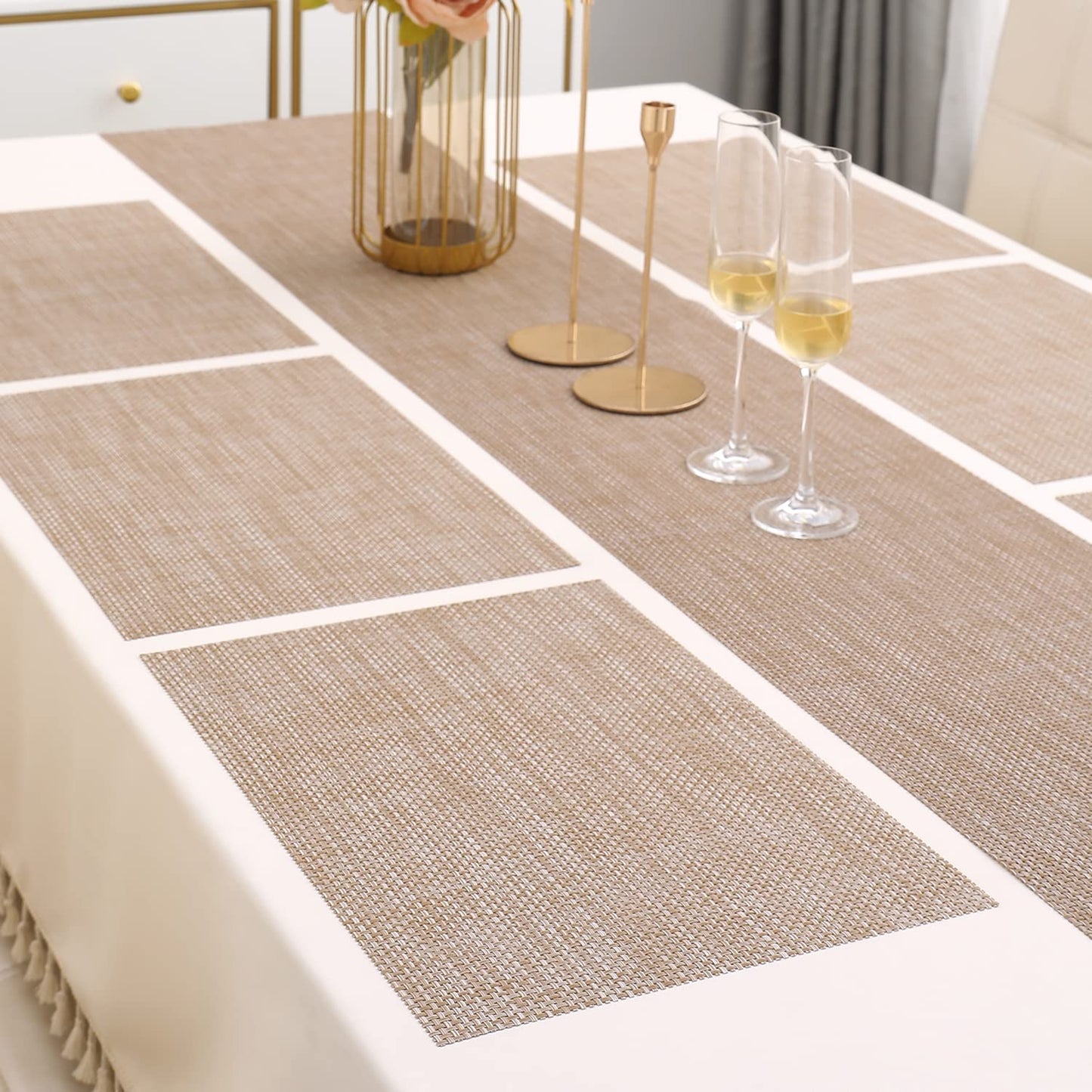 PVC Dining Table Mats, Beige