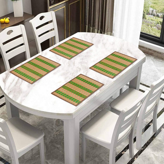 Heat Resistant Bamboo Dinner Mats, Green