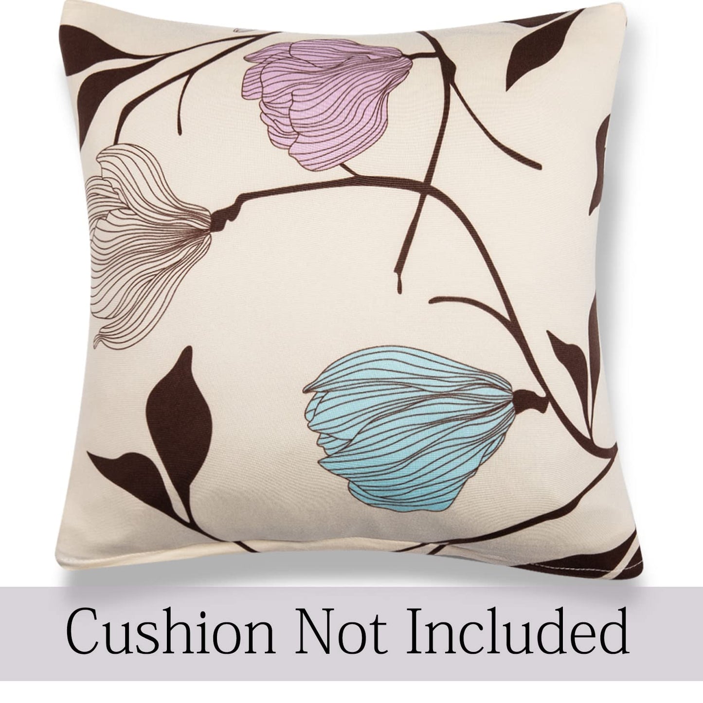 Fancy Beige Brown Leaves Floral Print zippered cushion cover online