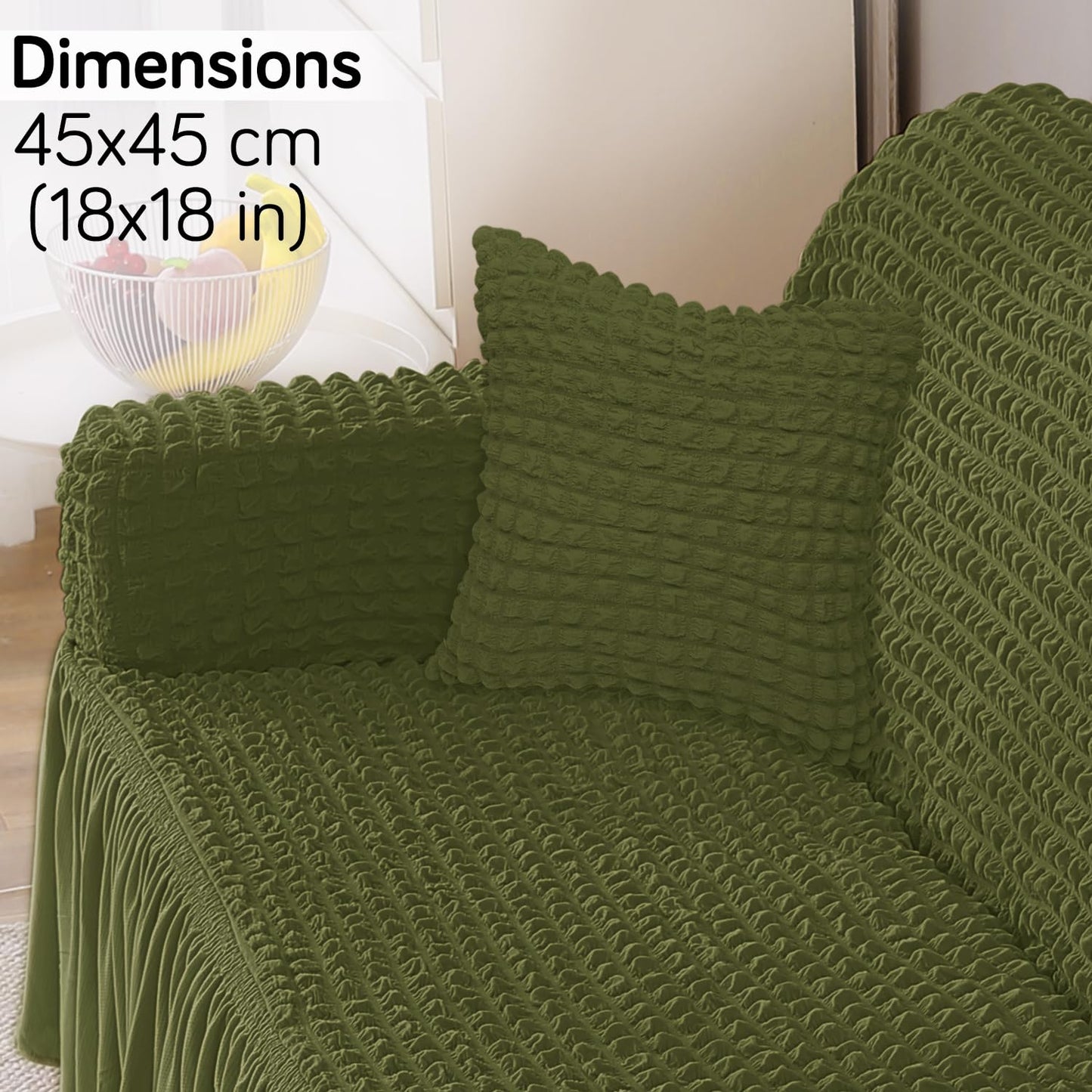 Forest Green Colour Cute Festive Zippered Square Sofa Cushion Covers Online
