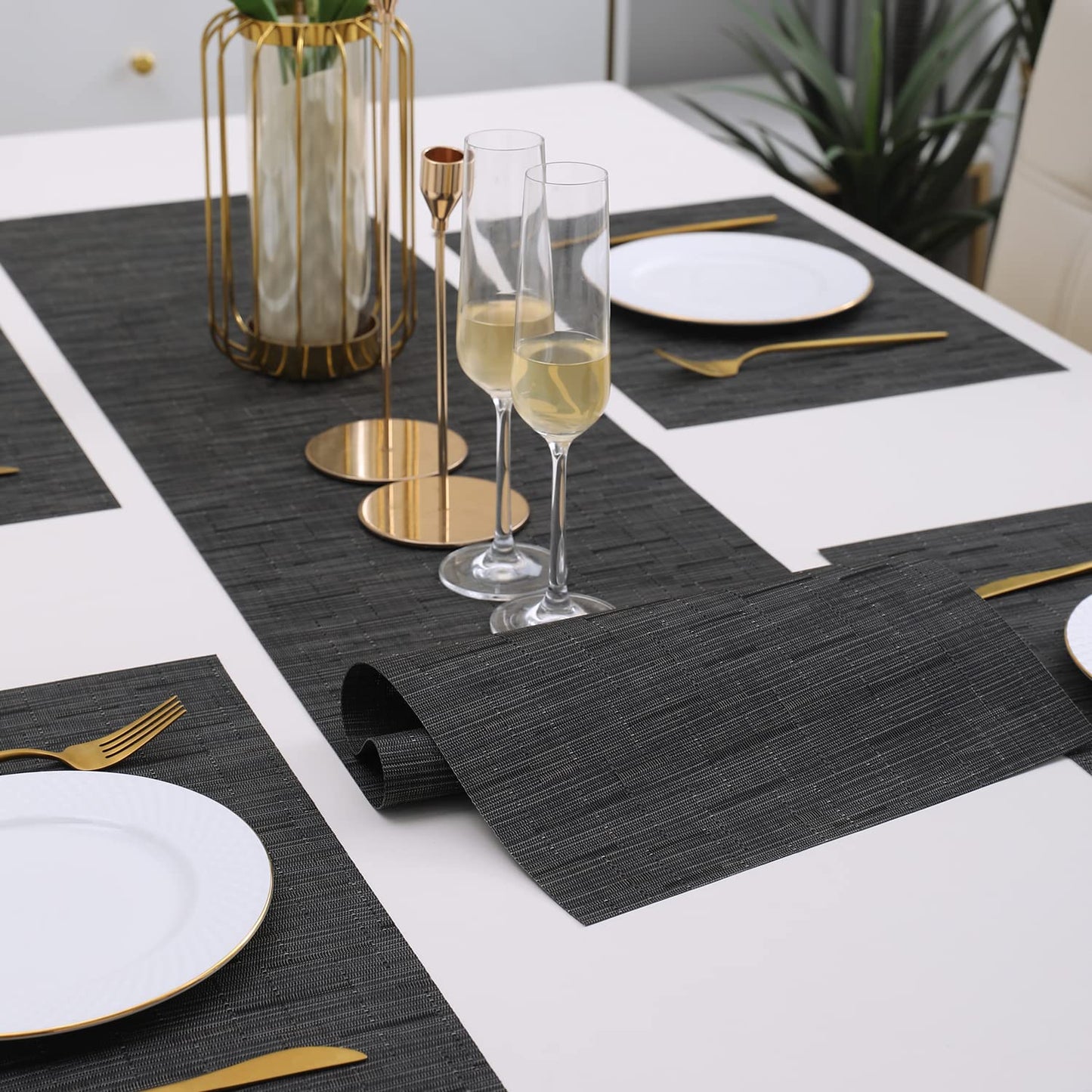 PVC Dining Table Mats, Black