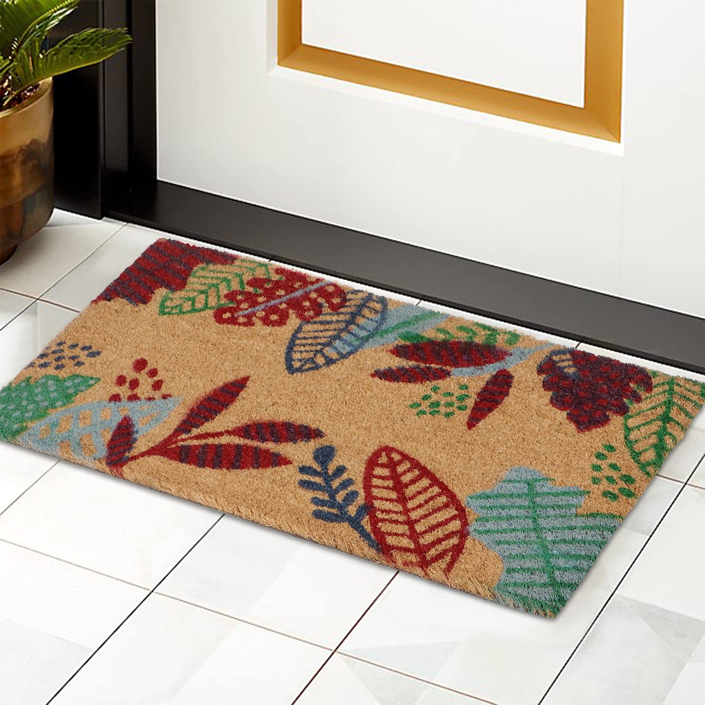 Coir Entrance Door Mat with Anti-Slip PVC Backing