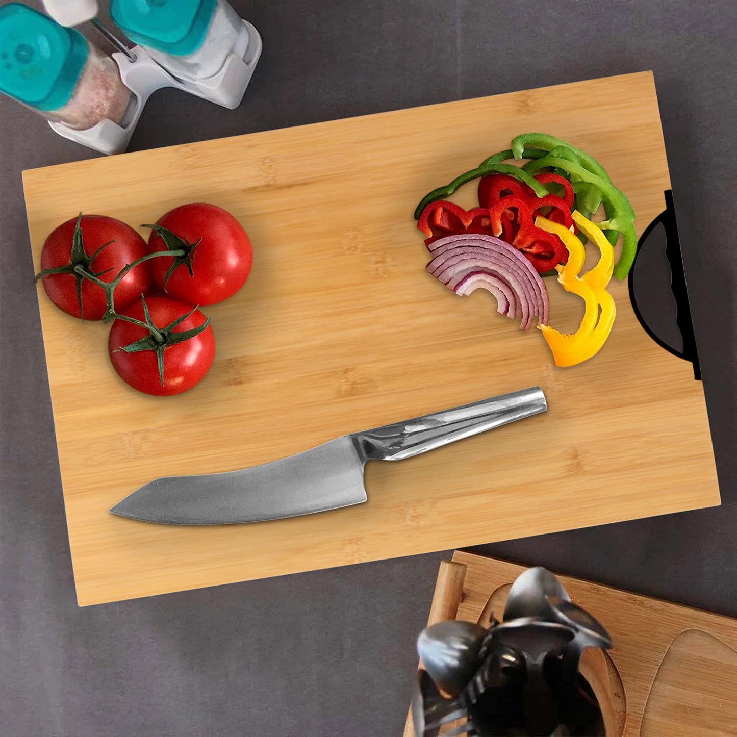 Bamboo Wood Chopping Cutting Board for Kitchen, Beige