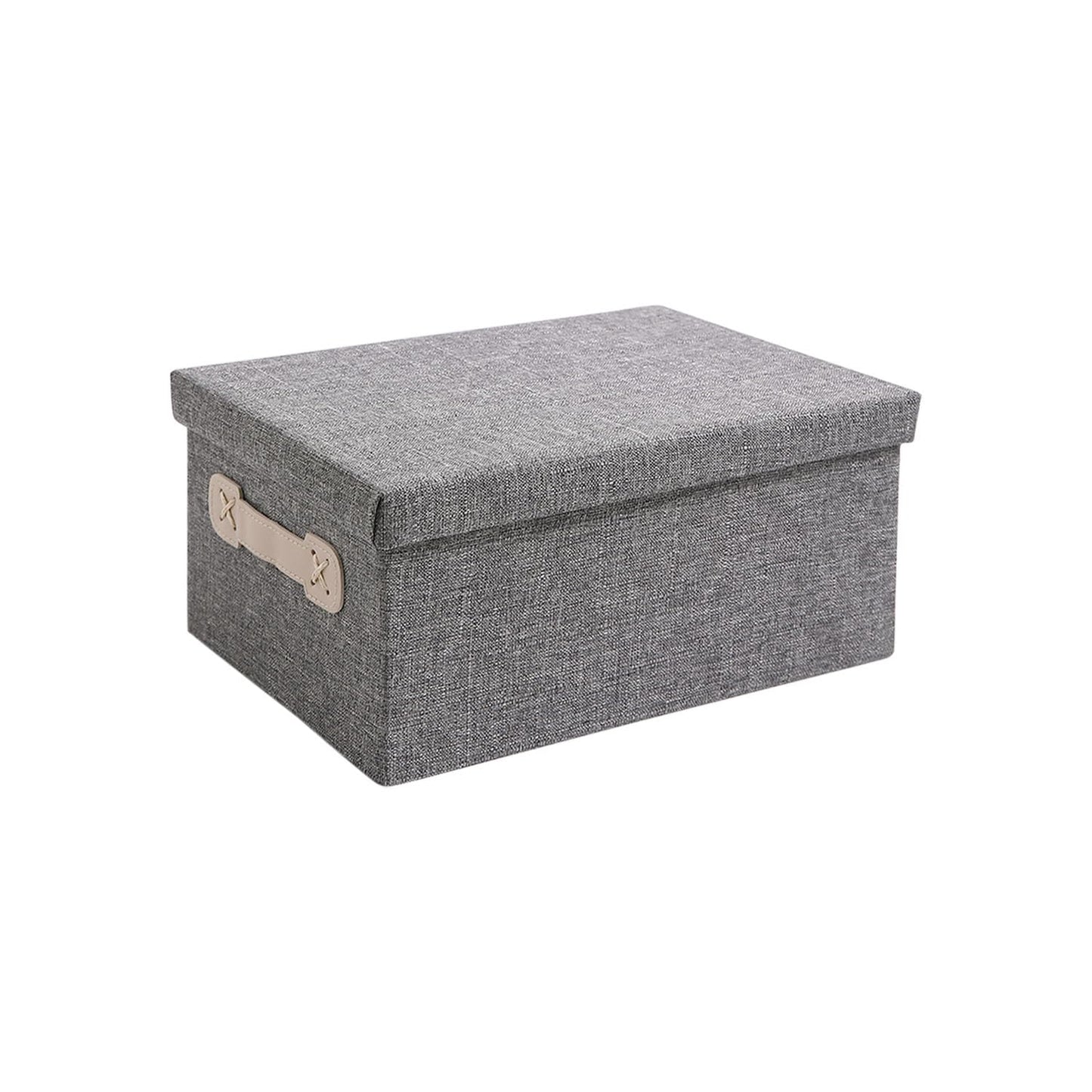 Organisers Storage Box with Lid, Grey, Pack of 1/2
