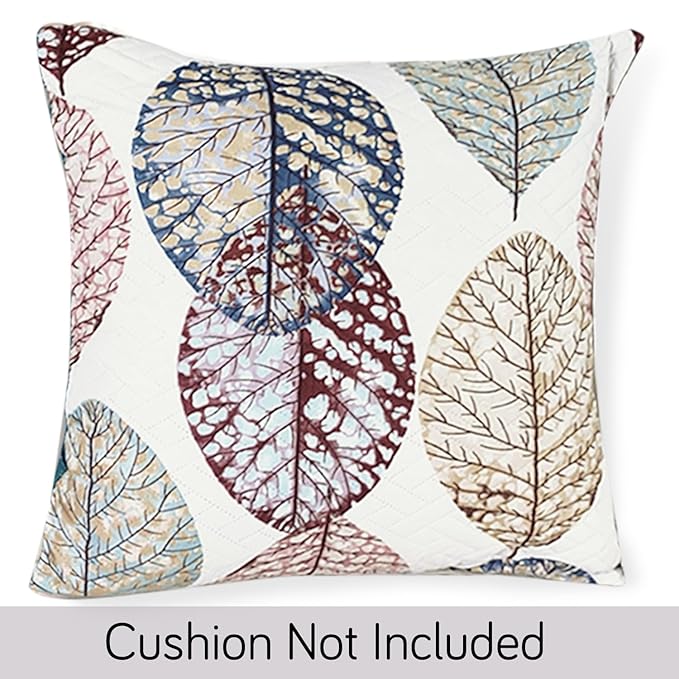 HOKIPO Quilted Sofa Cover Seat Mat for 1/2/3 Seater and Cushion Cover, Multicolor Linden Leaf