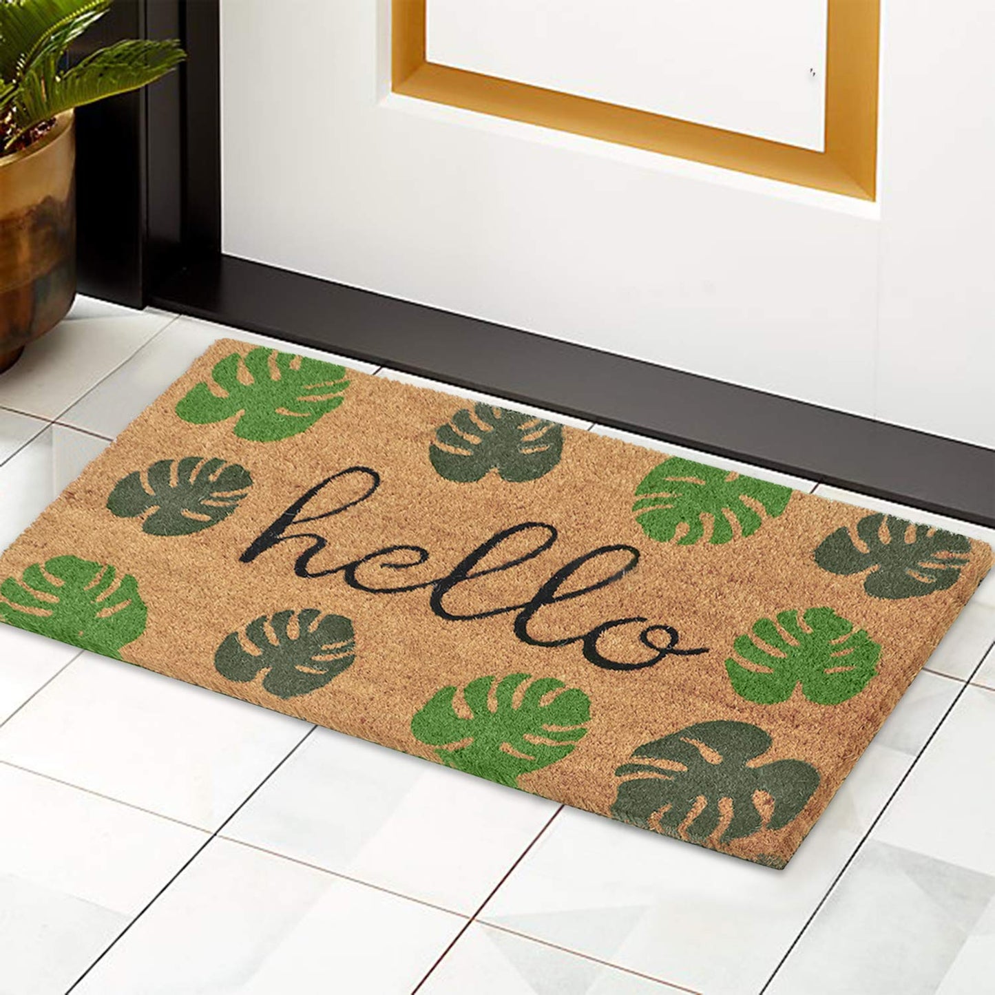 Coir Entrance Door Mat with Anti-Slip PVC Backing