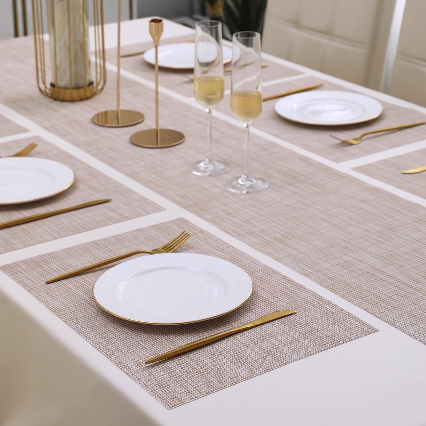 PVC Dining Table Mats, Beige