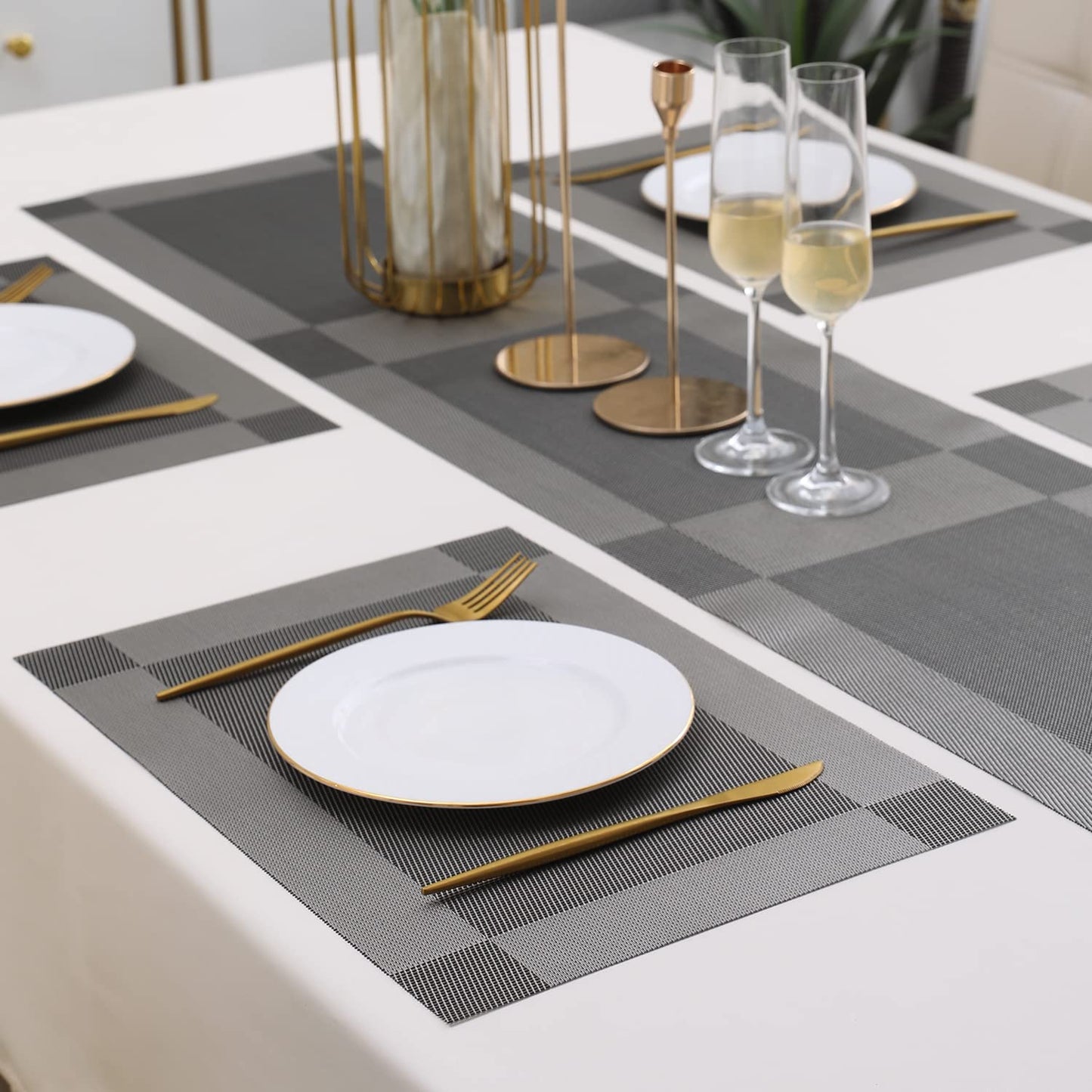 PVC Dining Table Mats, Grey