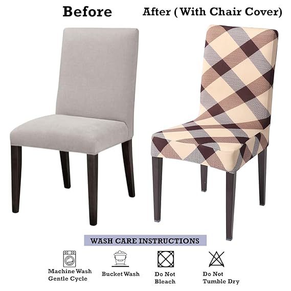 Dining chair covers – before and after with stretchable chair cover
