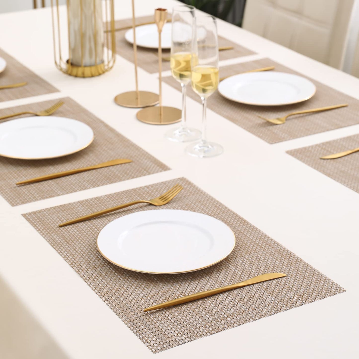 PVC Dining Table Mats, Beige