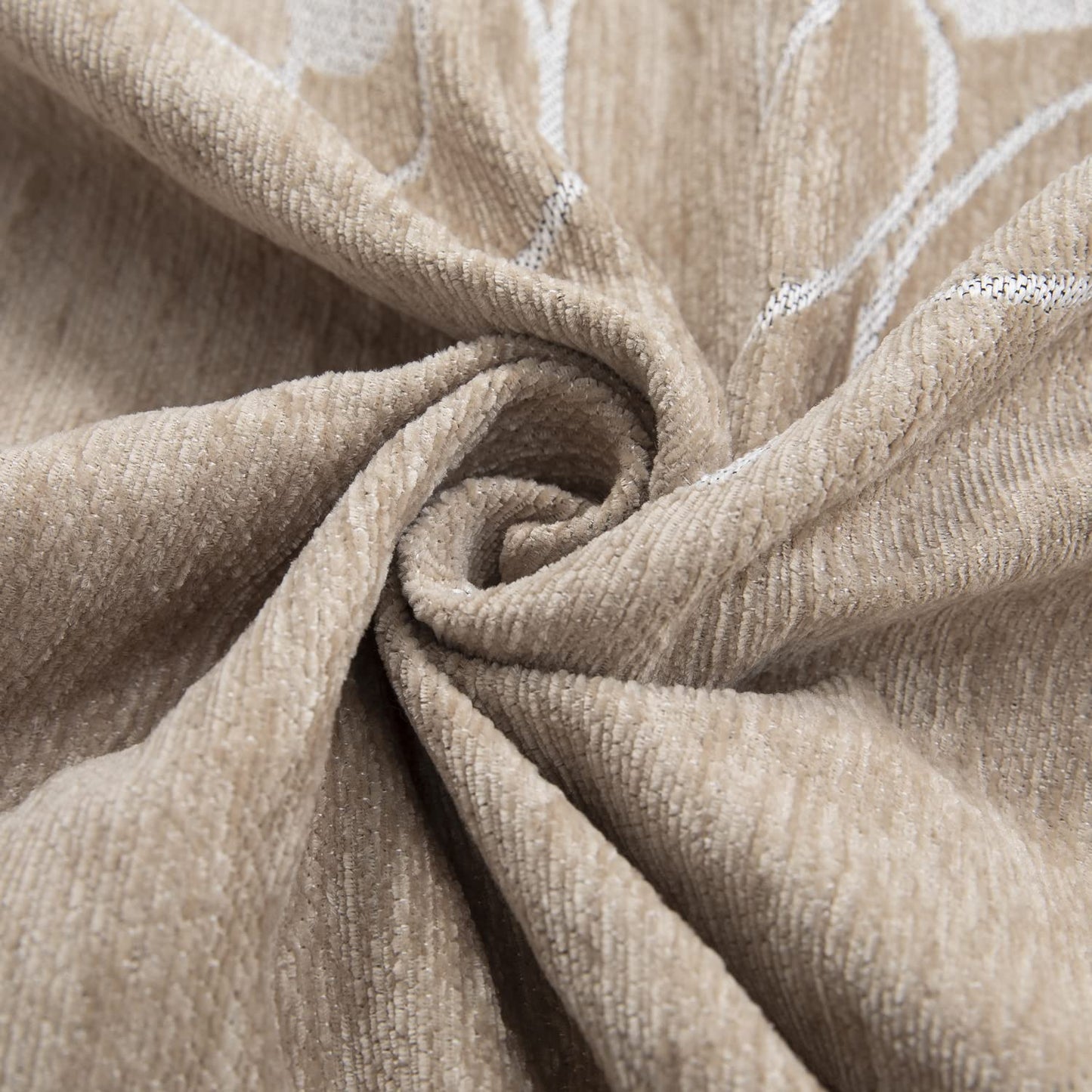 Beige Nature, Soft and Pet Friendly Chenille Sofa Cover Throw