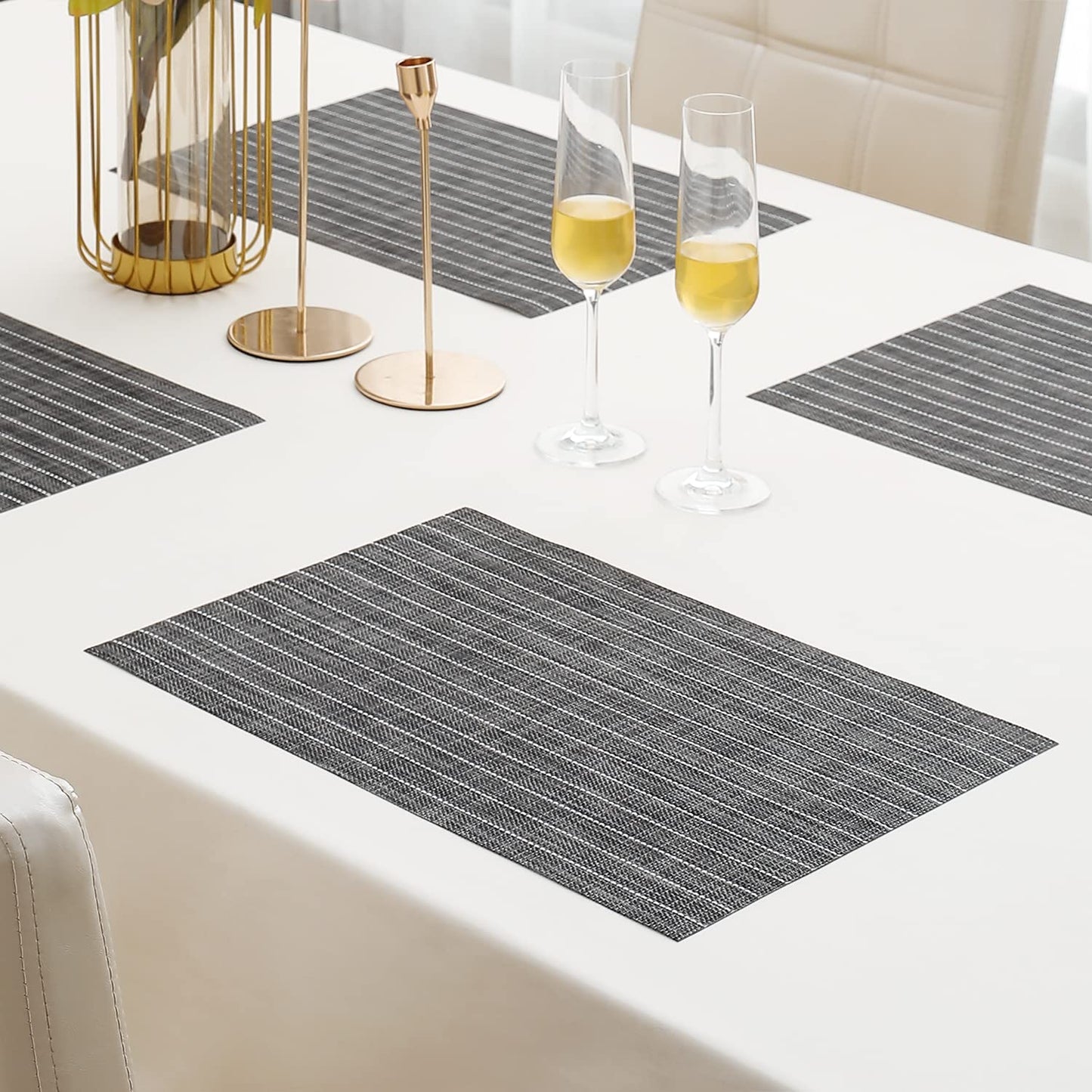 PVC Dining Table Mats, Grey