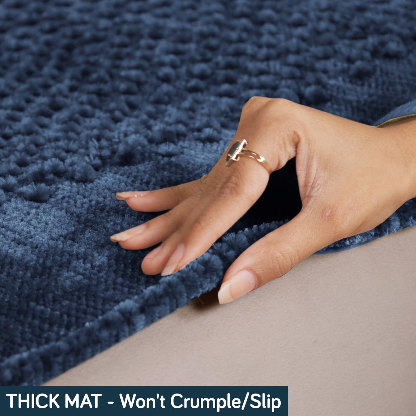 Handloom Made Thick Poly Velvet Reversible Sofa Mat for 1/2/3 Seater, Anchor Grey