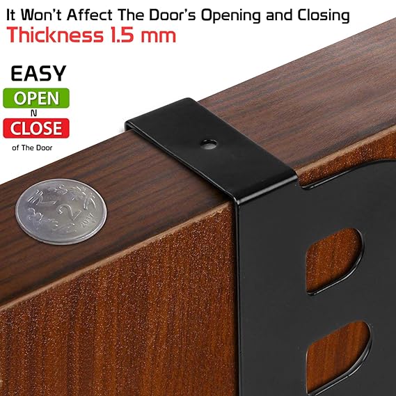 Metal Over The Door Hook Hanger for Clothes, Towel, Coat Hanging Hooks Rail, Black