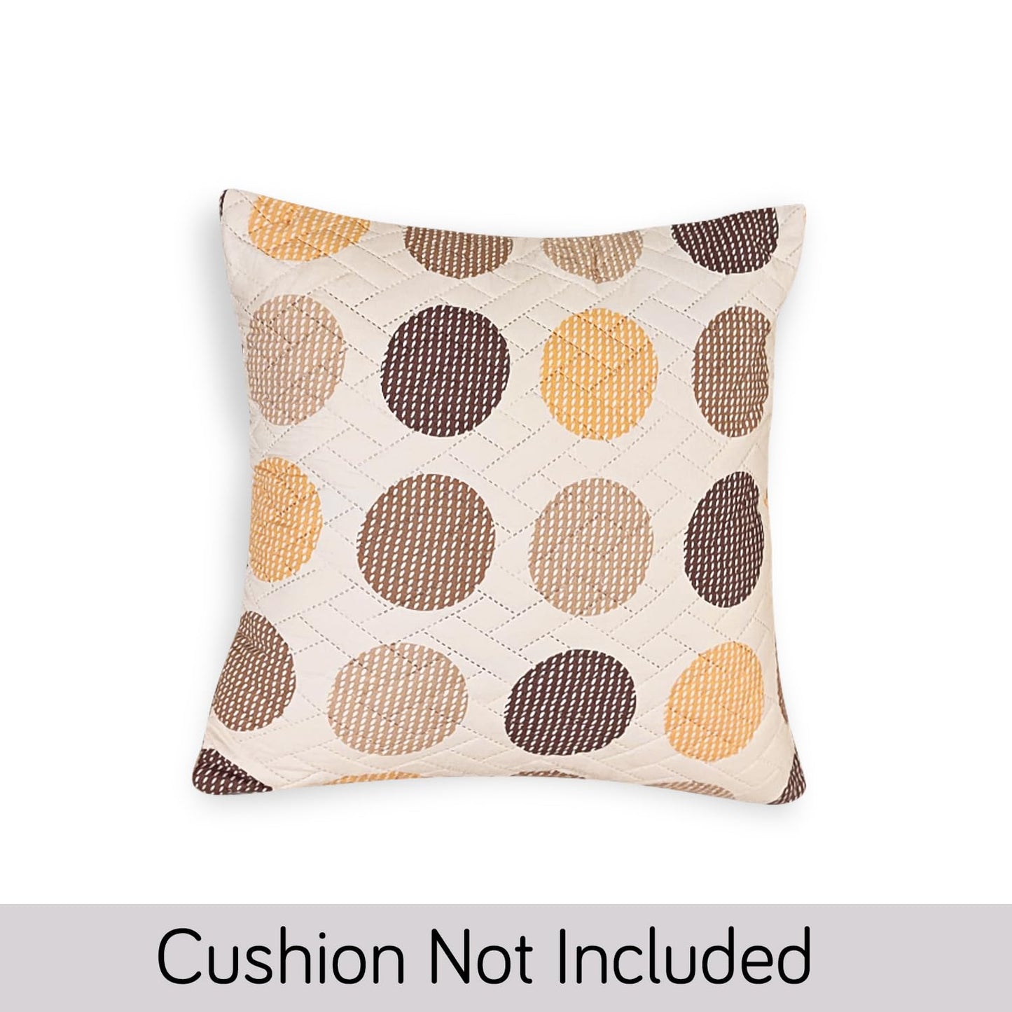 Buy Stylish Brown Polka Dot Print Zippered Square Quilted Pillow Covers