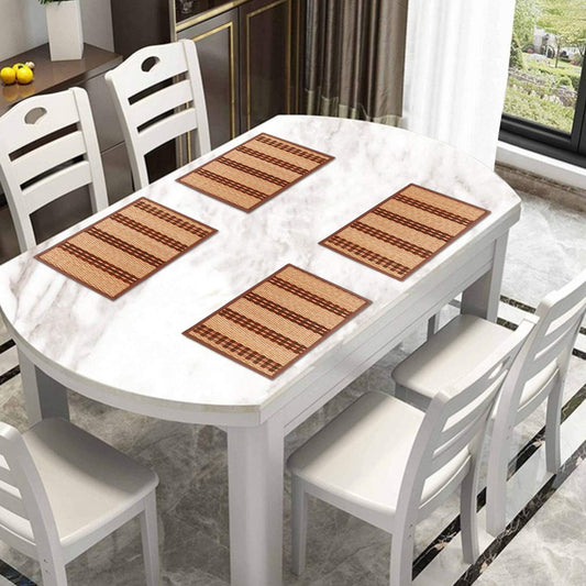 Heat Resistant Bamboo Dinner Mats, Brown