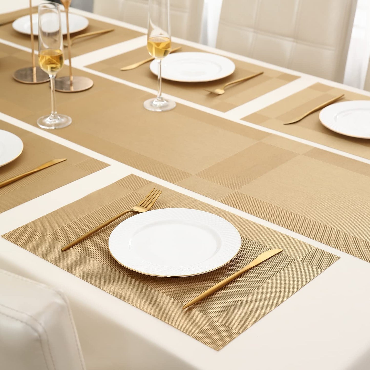 PVC Dining Table Mats, Gold