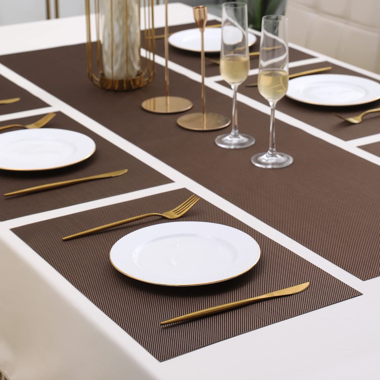 PVC Dining Table Mats, Brown