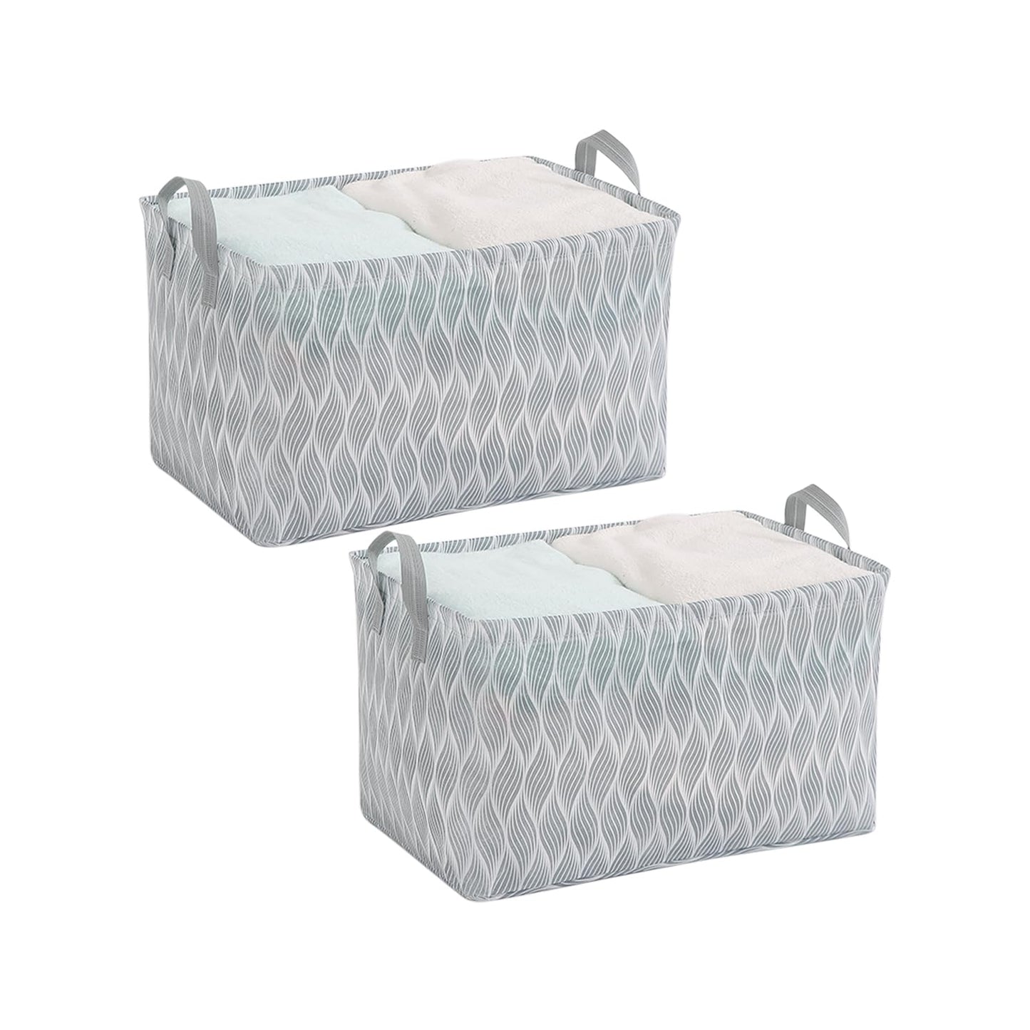 Foldable Wardrobe Storage Basket | Non-Woven Bin with Metal Frame & Handles