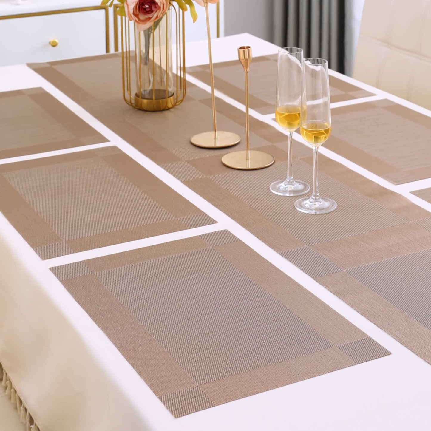 PVC Dining Table Mats, Copper Brown