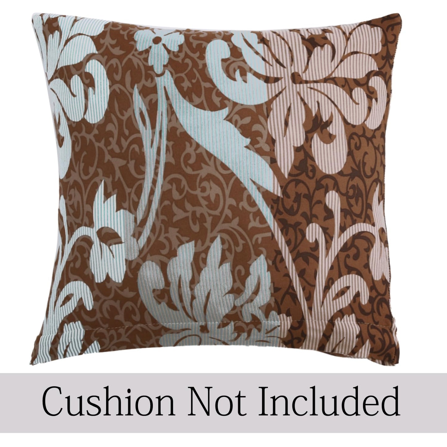 HOKIPO Stretchable Pack of 2 Cushion Cover 16x16, Rich Chocolate Damask Floral
