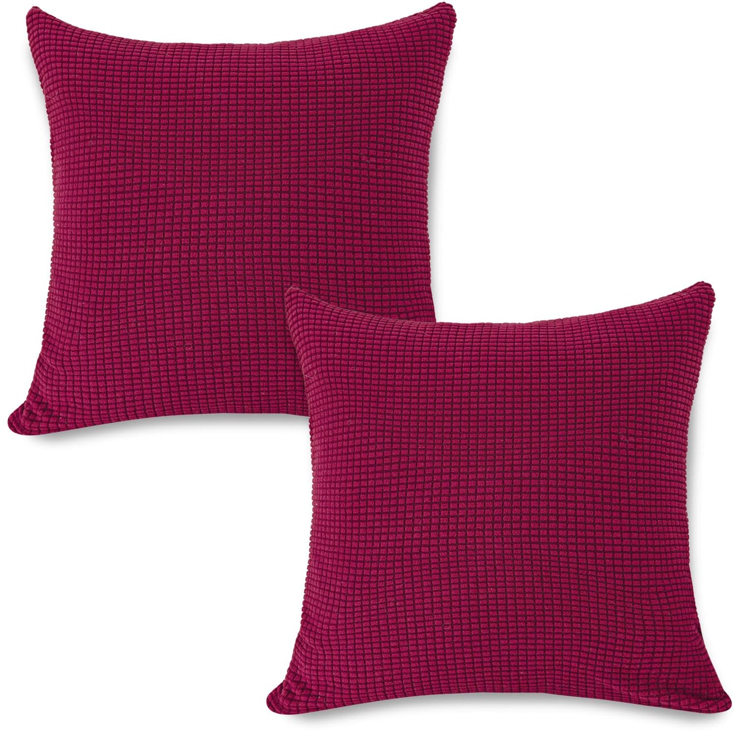 Jacquard Pack of 2 Cushion Cover 18x18 inch, Maroon