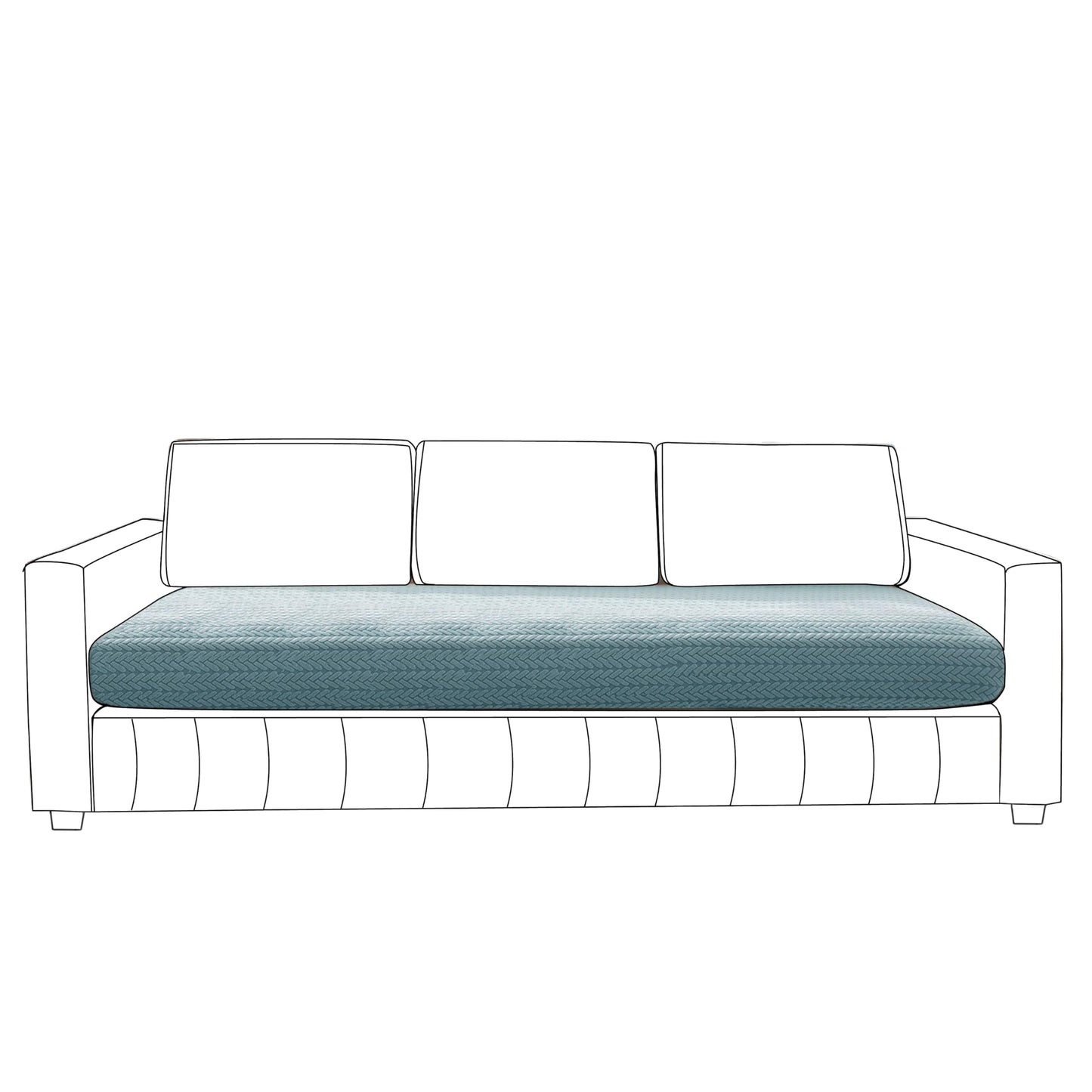 Stretchable Thick Jacquard Textured Seat Couch Cushion Cover for 1/2/3 Seaters, Carolina Blue