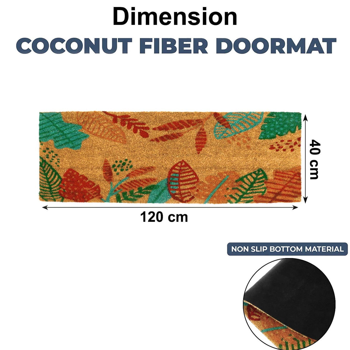 Coir Entrance Door Mat with Anti-Slip PVC Backing