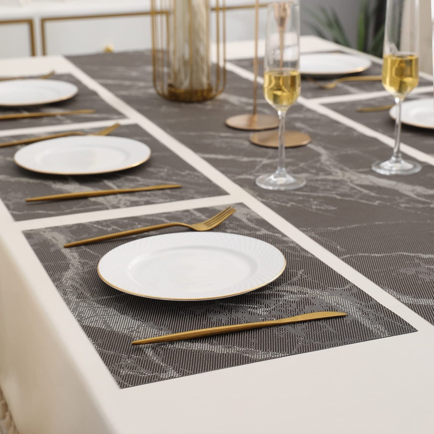 PVC Dining Table Mats, Espresso Brown