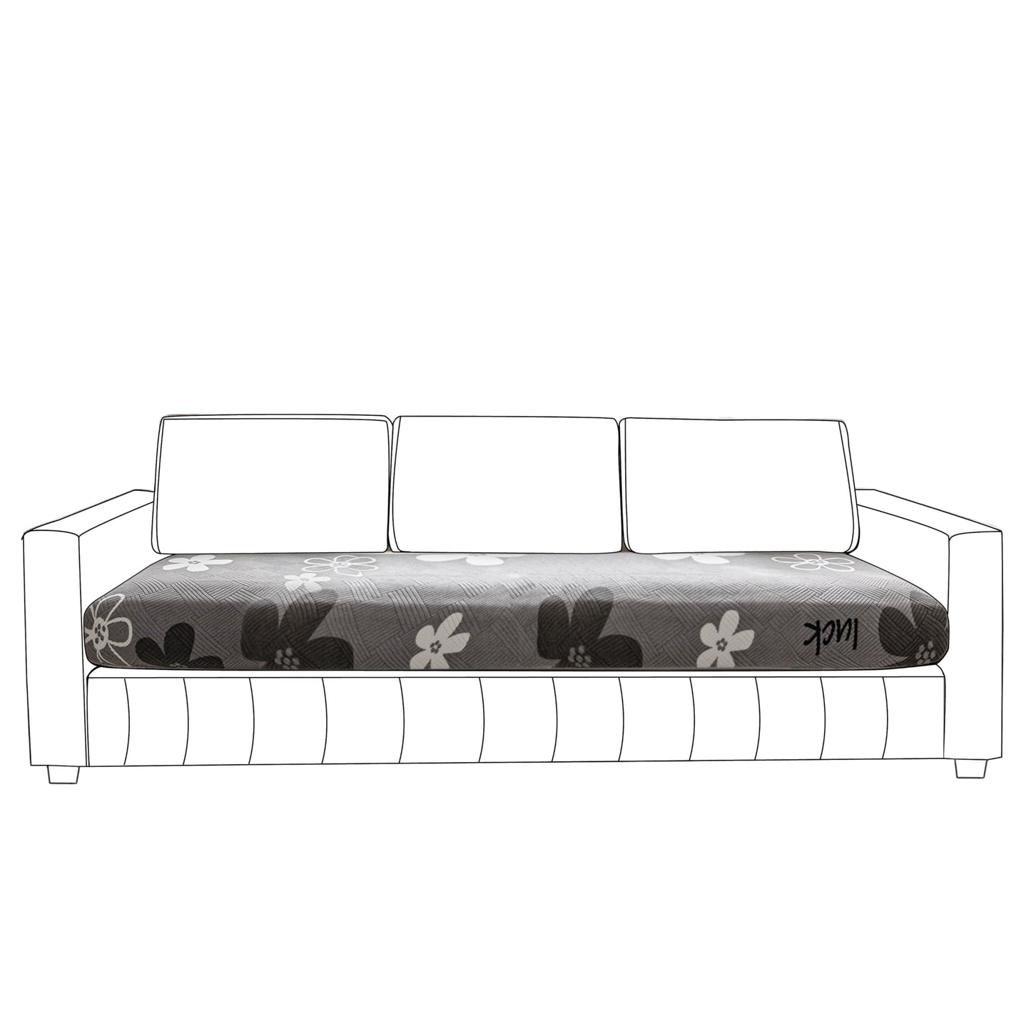 Stretchable Thick Fleece Textured Seat Couch Cushion Cover for 1/2/3 Seater, Moon Grey
