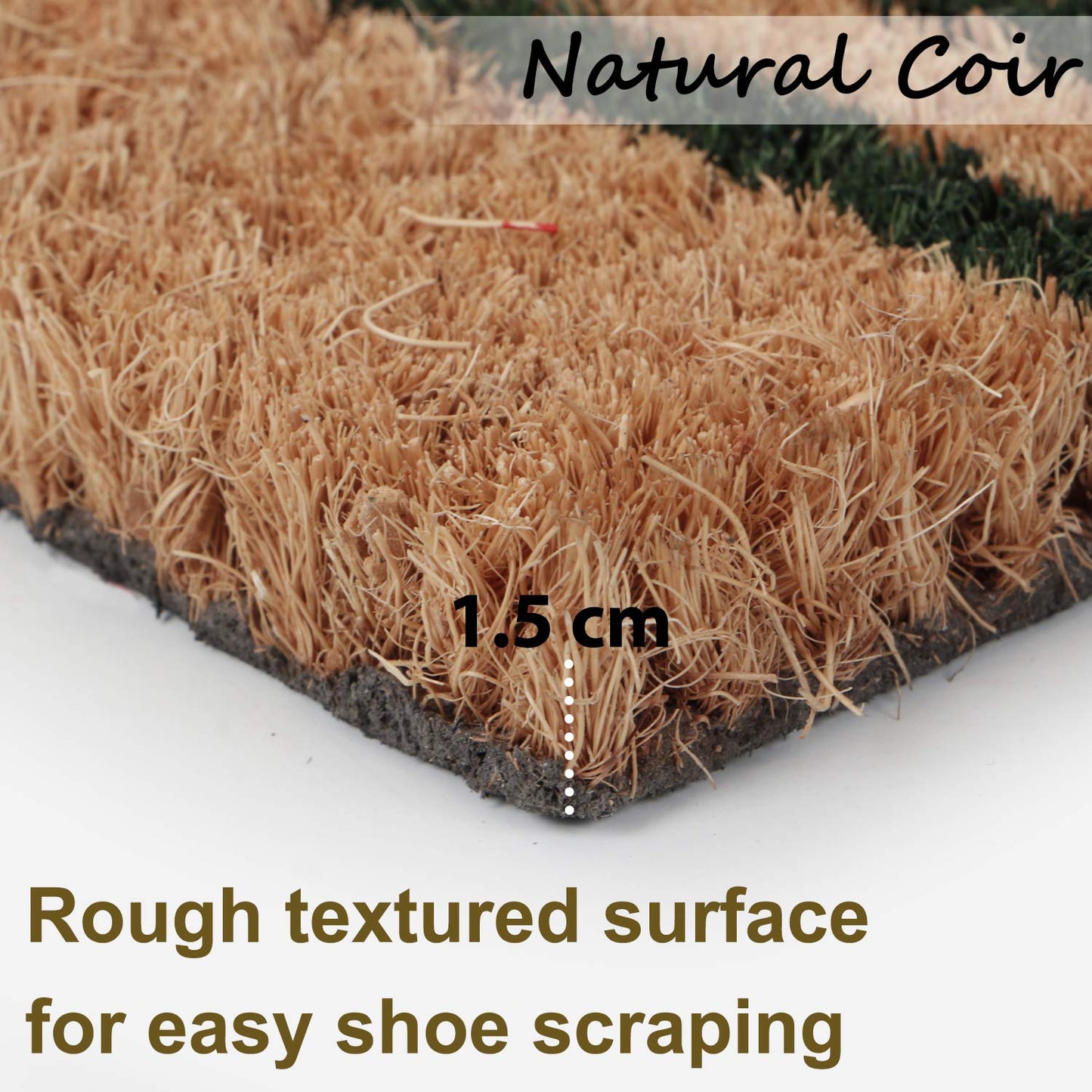 Coir Entrance Door Mat with Anti-Slip PVC Backing