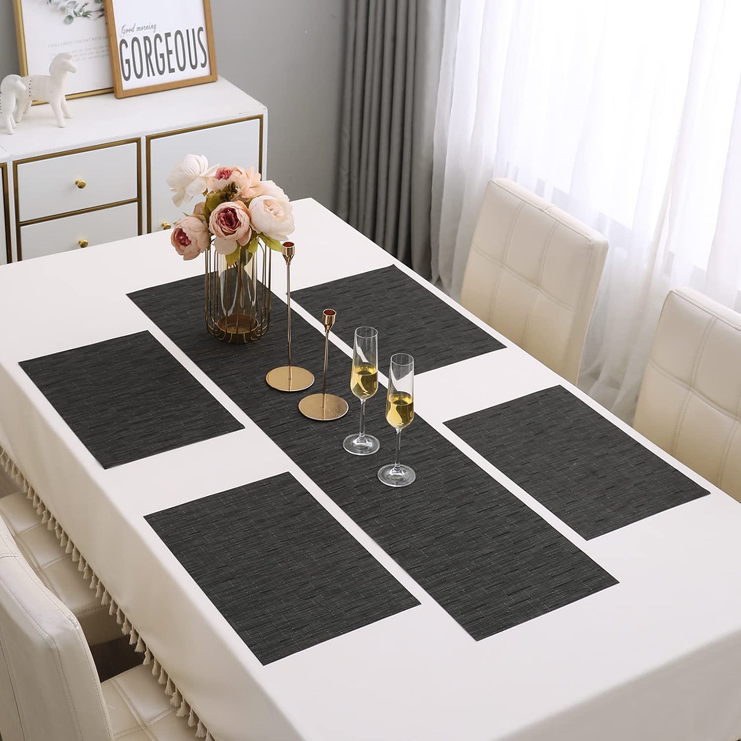 PVC Dining Table Mats, Black