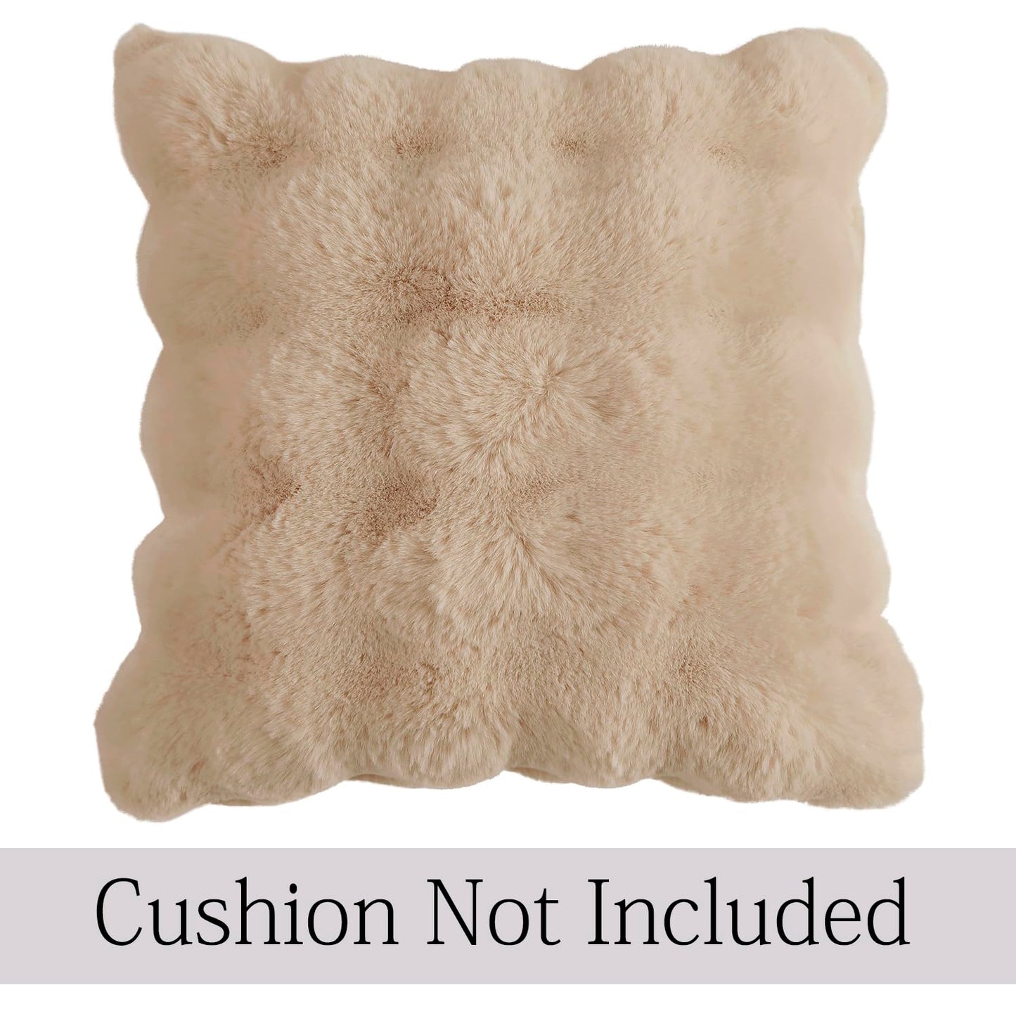 Faux Rabbit Fur Sofa Cushion Covers Pack of 2, Latte Brown